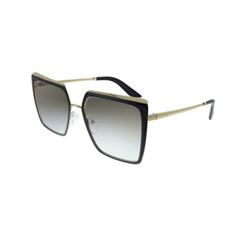 Prada PR 58WS AAV0A7 Black Pale Gold Metal Square 